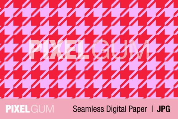 Download Seamless Red &amp; Pink Houndstooth Pattern - Houndstooth Collection