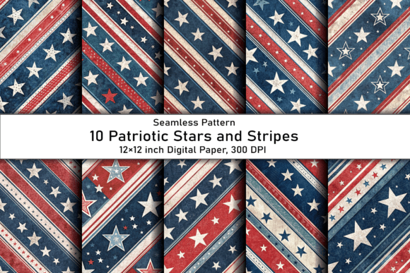 Download Patriotic Stars and Stripes Pattern - Stripes Collection