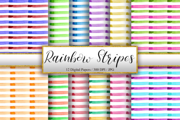 Download Rainbow Stripes Watercolor Background - Stripes Collection