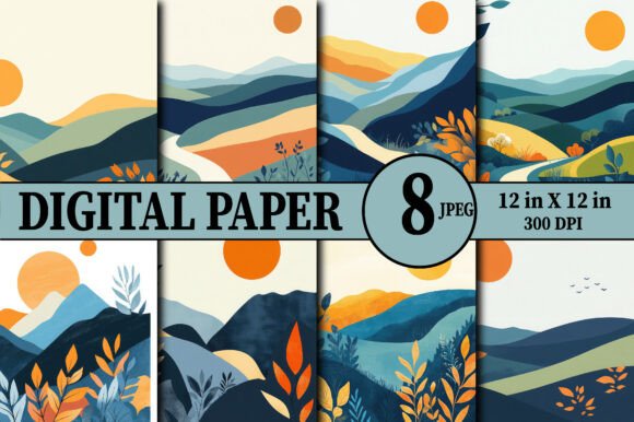 Download Boho Abstract Landscape Background Paper - Abstract Collection