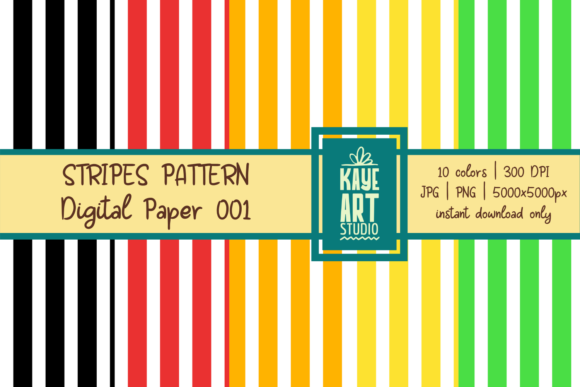 Download Rainbow Stripes Digital Patterns - Stripes Collection