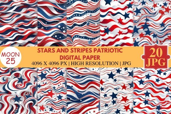 Download Stars and Stripes Patriotic Digital Pape - Stripes Collection
