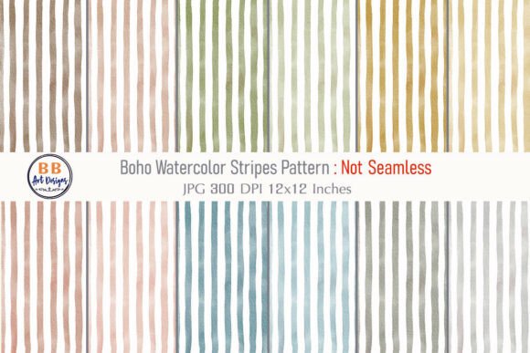 Download Boho Watercolor Stripes Pattern Paper - Stripes Collection