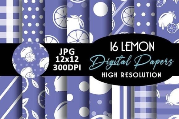Download Purple Lemon Digital Papers Patterns - Premium Resources