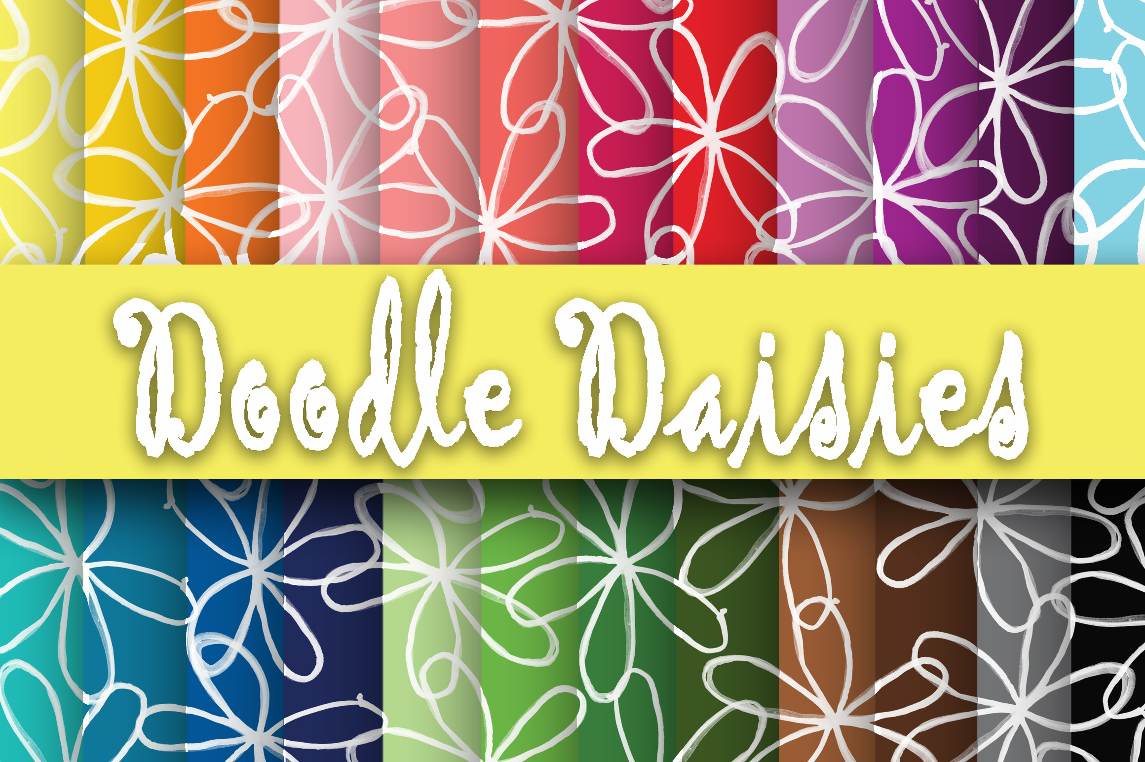 Download Doodle Daisies Digital Paper - Daisies Collection