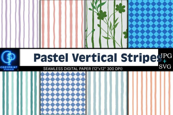 Download Pastel Vertical Stripes Digital Paper - Stripes Collection