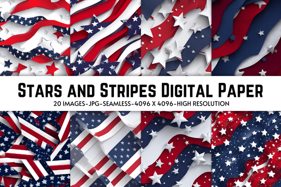 Download Stars and Stripes Digital Paper - Stripes Collection