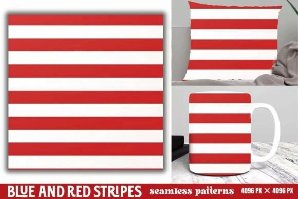 Download Blue and Red Stripes Seamless Pattern - Stripes Collection