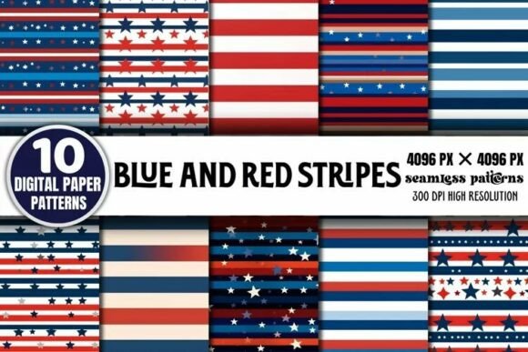 Download Blue and Red Stripes Seamless Bundle - Stripes Collection