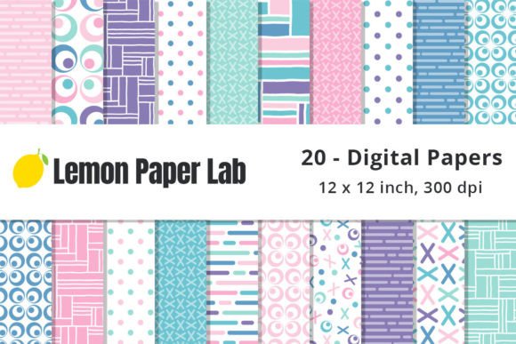 Download Pastel Geometric Digital Papers - Pastel geometric Collection