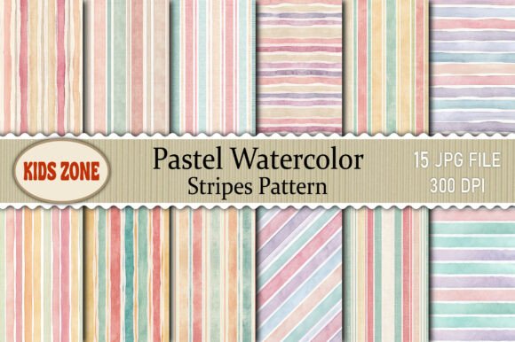 Download Pastel Watercolor Stripes Pattern - Stripes Collection