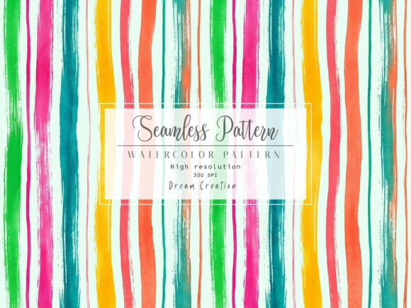 Download Watercolor Rainbow Stripes Pattern - Stripes Collection