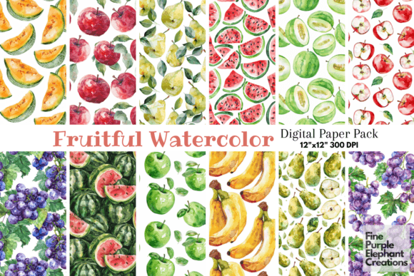 Download Fruit Pattern Watercolor Summer Foodie - Fruit pattern Collection