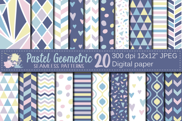 Download Pastel Geometric Seamless Digital Paper - Pastel geometric Collection