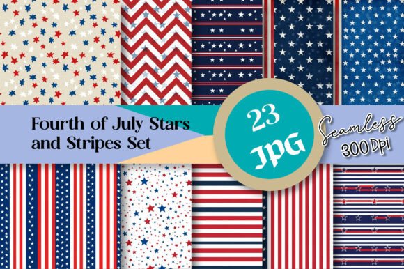 Download Fourth of July Stars and Stripes Set - Stripes Collection